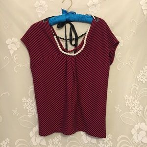 Allen B. Edgy Chic Top with Rope Necklace